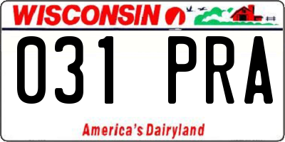 WI license plate 031PRA