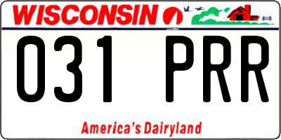 WI license plate 031PRR