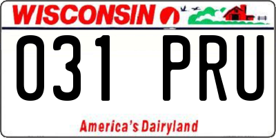 WI license plate 031PRU