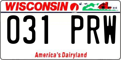 WI license plate 031PRW