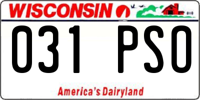 WI license plate 031PSO