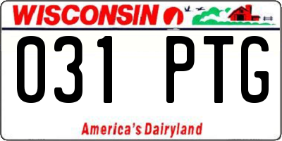 WI license plate 031PTG