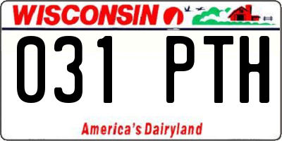 WI license plate 031PTH