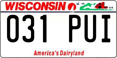 WI license plate 031PUI