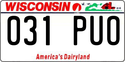 WI license plate 031PUO