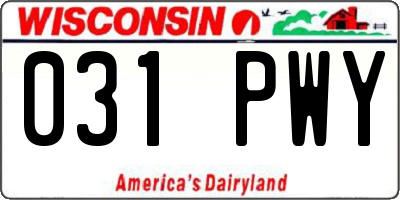 WI license plate 031PWY