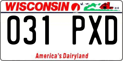 WI license plate 031PXD