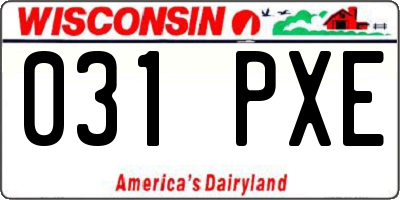 WI license plate 031PXE