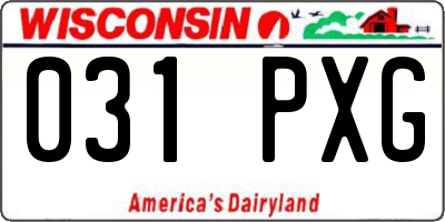 WI license plate 031PXG