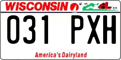 WI license plate 031PXH