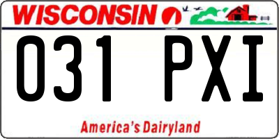 WI license plate 031PXI