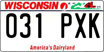 WI license plate 031PXK