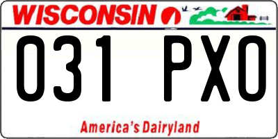 WI license plate 031PXO