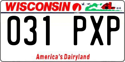 WI license plate 031PXP