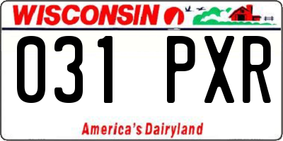 WI license plate 031PXR