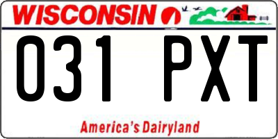 WI license plate 031PXT