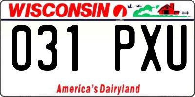 WI license plate 031PXU