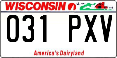 WI license plate 031PXV