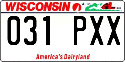 WI license plate 031PXX