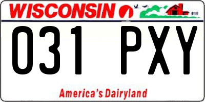 WI license plate 031PXY