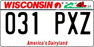 WI license plate 031PXZ