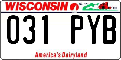 WI license plate 031PYB