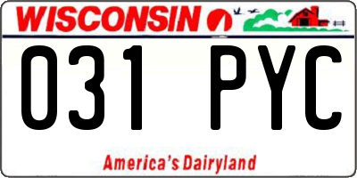 WI license plate 031PYC
