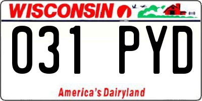 WI license plate 031PYD