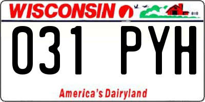 WI license plate 031PYH
