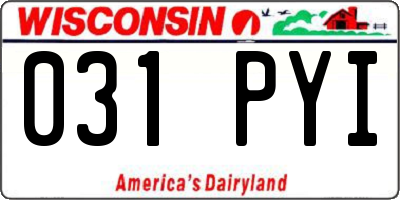 WI license plate 031PYI