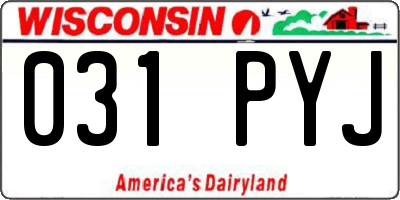 WI license plate 031PYJ