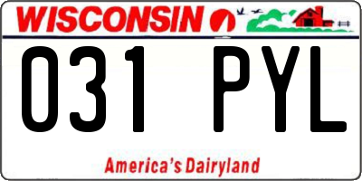 WI license plate 031PYL