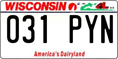 WI license plate 031PYN