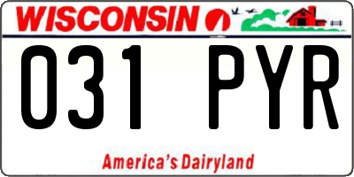 WI license plate 031PYR