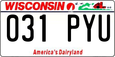 WI license plate 031PYU
