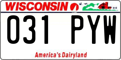 WI license plate 031PYW