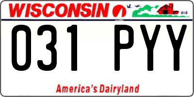 WI license plate 031PYY