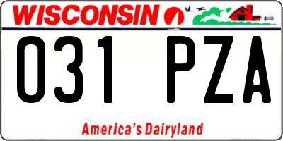 WI license plate 031PZA