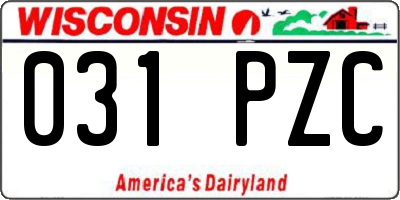 WI license plate 031PZC