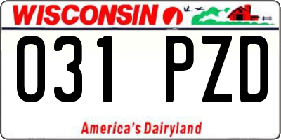 WI license plate 031PZD