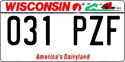 WI license plate 031PZF