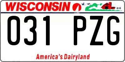 WI license plate 031PZG