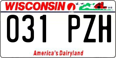 WI license plate 031PZH
