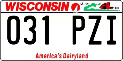 WI license plate 031PZI