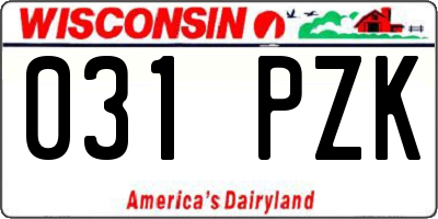 WI license plate 031PZK