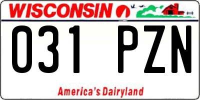 WI license plate 031PZN
