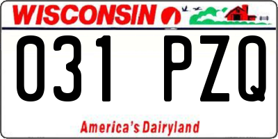 WI license plate 031PZQ