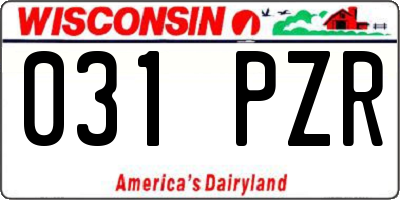 WI license plate 031PZR