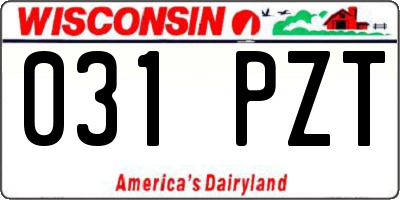 WI license plate 031PZT