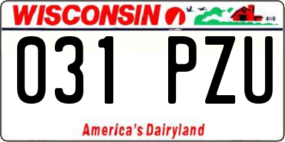 WI license plate 031PZU